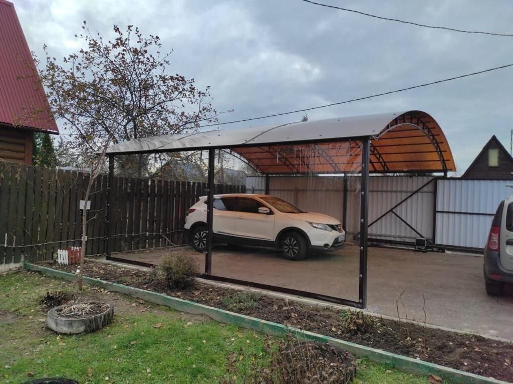 Прозрачные шторы ПВХ для навеса под автомобиль в Бытоши